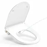 YEAUPE PRO WC Sitz mit Bidet, WC Sitze mit Absenkautomatik, nicht elektrisch, mit selbstreinigenden Doppeldüsen,separate Rückseite und weibliche Reinigung (Weiß D), 44 * 37 * 8,3CM