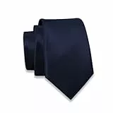 Massi Morino Krawatte dunkelblau schmal für Herren - 6 cm - Tie Schlips uni einfarbig I Slim Fit Kravatte blau