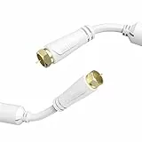 Hama TV-Antennenkabel SAT-Kabel 3m mit F-Stecker auf F-Stecker, vergoldet (100 dB Satellitenkabel dreifach geschirmt mit Ferritkern, Koaxialkabel 75 Ohm, SAT-Anschlusskabel für HDTV, Full HD, 4K, 8K)