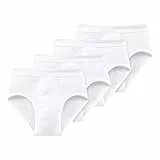 Schiesser Herren Slips, Feinripp, Weiß, 4er Pack (XXL / (8))