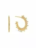 SINGULARU - Pebbles Sun Ohrringe. Messing mit 18 Kt Vergoldeter Beschichtung. Schmuck für Damen.
