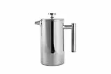 Echtwerk French Press aus Edelstahl, Doppelwandig isolierte Thermo Kaffeepresse, Kaffeebereiter mit Pressfilter für zu Hause Camping und Büro, 800 ml, Silber-Edition