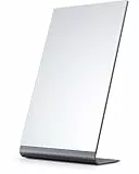 NEZZOE Rechteckiger Schminkspiegel für den Schreibtisch, 12 Zoll Aluminium Tischspiegel, Thekenspiegel, Eitelkeitsspiegel für Schlafzimmer, Bad, Wohnheim, Raum Schwarz