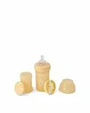 Twistshake Anti-Kolik-Babyflasche mit Milchpulverbehälter und Mixer - 180ml | Brustähnliche Nippel aus Silikon mit mittlerem Durchfluss | BPA-freie Babymilchflasche | Neugeborene (0+) | Karamellbeige