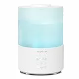 raydrop Luftbefeuchter Schlafzimmer 3L, Ultraschall Cool Mist Luftbefeuchter für große Räume & Zuhause, Top-Fill Humidifier für Baby & Pflanzen, Aroma Diffusor mit LED-Licht, Timer & Auto-Abschaltung