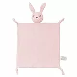 ZIGJOY Schmusetuch Schnuffeltuch mit Hase-Köpfchen Kuscheltuch Musselin Babydecke Komfort für Neugeborene Babys und Kleinkinder ab 0+ Monaten Geschenk zur Geburt für Junge und Mädchen rosa