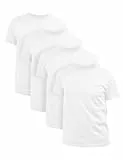 Basic Treasure 4-Pack T-Shirt Herren Weiß 100% Baumwolle, Weisse Tshirt Herren, T-Shirt Männer, Tshirt Herren Weiß - XL