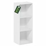 Furinno Pasir 3-stufiges Bücherregal mit offenem Regal ohne Werkzeugmontage, Weiß
