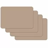 Vénilia Tischset Taupe, Platzset für Esszimmer, Esstischmatten, Telleruntersetzer, Platzdeckchen, abwischbar, lebensmittelecht, 45 x 30 cm, 4 Stück