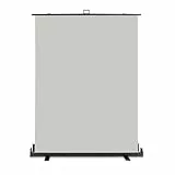 Walimex pro Roll-up Panel Hintergrund grau 155 x 200 cm, Fotohintergrund mit Transportbox, Hintergrundsystem für Fotostudio, knitterfreie Fotoleinwand ideal für Portraits und dezente Lichtakzente