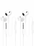 2 Pack kopfhörer mit Kabel in Ear kopfhörer Kabel Ohrhörer mit Mikrofon und Lautstärkeregler Headset mit 3.5mm Kopfhörern für Phone Samsung Huawei Android Smartphone Laptop MP3 Players