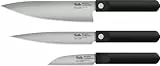 Fissler Procut/Premium Messer-Set 3-teilig (1 Fleischmesser 18 cm, 1 Gemüsemesser 9 cm, 1 Kochmesser 20 cm) handgeschliffene Edelstahlklinge, Made in Germany, sehr leicht, ergonomisch