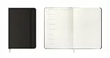 Idena 12061 - Taschenkalender 2026 im Format 13 x 21 cm, 1 Woche auf 1 Seite, Terminplaner in Schwarz mit Gummiband, Innentasche und Leseband