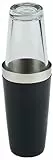 APS 93139 Boston Shaker, 700 ml Becher + 400 ml Glas, spülmaschinenfest, edler Cocktailshaker schwarz gummiert