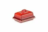 LE CREUSET Steinzeug Butterdose, 900 g, 17 x 12.5 x 9 cm, Kirschrot