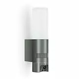 Steinel LED Außenleuchte L 625 CAM SC mit 2K Überwachungskamera, Gegensprechanlage, Bewegungsmelder, Dual-Band Wi-Fi 6, Opalglas, Aluminium, Anthrazit