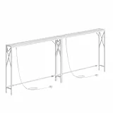 MAHANCRIS Konsolentisch mit Ladestation, Eingangstisch, Schmaler Konsolentisch, Flurtisch, Ausstellungstisch, Beistelltisch für Wohnzimmer, Flur, Weiß ACTWT151UE01S2