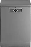 Beko BDFN26430S Geschirrspüler 60 cm, freistehend, unterbaufähig, für 14 Maßgedecke, 6 Programm, 4 Zusatzfunktionen, 3 Spülebenen, HygieneIntense, SelfDry, Programm für Halbe Beladung, Silber