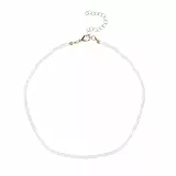 Holibanna Frauen Choker Halskette Samen Joker Perlen Einlagigen Hals Kette Schmuck (Weiß)