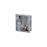 VILSTEIN Wandnische Dusche 30x30 cm [ROSTFREI] - Randlose Duschnische - Wandnische Silber - Einbauregal für Dusche im Unterputz - Duschnische aus Edelstahl - Versenkte Duschnische für das Badezimmer