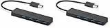 Anker 4-Port USB 3.0 Ultra Flacher Datenhub, Geeignet für MacBook, Mac Pro/mini, iMac, Surface Pro, XPS, Notebook PC, USB Flash Drives, Mobile HDD, und mehr (Packung mit 2)