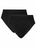 CALIDA Elastic Duopack Slip, Unterhose Damen, im Doppelpack, high Waist schwarz 48-50