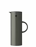 Stelton Isolierkanne EM77 - Doppelwandige Isolierkanne für heiße/kalte Getränke - Tee- & Kaffeekanne mit Glaseinsatz, Magnetverschluss, Schraubdeckel, Vintage-Design, 1 liter, Dark Forest