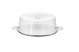 APS Tortenplatte mit Haube – hochwertige Tortenplatte aus rostfreiem Edelstahl Made in Germany – langlebig und stapelbar – 30 x 11cm, nicht spülmaschinenfest