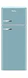 Amica KGC 15632 T Retro Kühl-/Gefrierkombination / Ice Blue (Türkis) / 144cm (H) x 55cm (B) x 62cm (T) / Retro-Design / Kühlschrank mit Gefrierfach