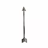 beyoutifulthings Industrial-Piercing Pfeil Schwarz Industrial-Barbell Industrial-Bar Chirurgenstahl Stab-dicke 1,6-mm Stab-länge 38-mm