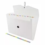 D.RECT 5580 Fächermappe Ordnungsmappe erweiterbar Dokumentenmappen 12 Fächer A4 Weiß