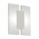 EGLO LED Wandleuchte Metrass 2, 2 flammige Deckenlampe, Wandlampe, Wandbeleuchtung für Innen aus Aluminium in Silber und satiniertem Kunststoff, Wohnzimmerlampe, LED Flurlampe warmweiß