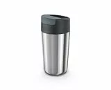 Joseph Joseph Sipp Reisebecher, Hygienischer, auslaufsicherer wiederverwendbarer Becher, Kaffee & Tee Isolierter Becher mit Deckel - 454 ml (16 fl. oz) - Stahl