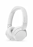 PHILIPS TAH4209WH Leichter ohraufliegender kabelloser Bluetooth-Kopfhörer mit passiver Geräuschisolierung – 55 Stunden Spielzeit, deutliche Anrufe, dynamischer Bass, 2 Stunden USB-C-Laden – Weiß