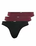 bruno banani Herren Strings Bale - 3er Set - Bequeme Herren Strings - Atmungaktive Mikrofaser - Hohe Bewegungsfreiheit - Niedrige Bundhöhe schwarz//Bordeaux//Bordeaux, XL