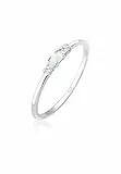 Elli Ring Damen Vintage mit Zirkonia Kristallen und Opal in 925 Sterling Silber