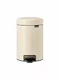 Brabantia - NewIcon Treteimer 3L - Kleiner Abfalleimer für Bad oder Toilette - Sanft Schließender Deckel - Leichte Pedalbedienung - Entnehmbarer Inneneimer - Soft Beige - 17 x 24 x 27 cm