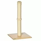 PawHut Kratzsäule 60 cm hoch Kratzstamm für Katzen bis 5 kg, Kratzbaum mit Sisalseil, Beige+Eiche