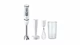 Braun Stabmixer MQ 5207WH Stabmixer – MultiQuick 5 Vario Pürierstab mit Edelstahl Mixfuß, 1000 Watt, inkl. 3-teiligem Zubehör-Set, weiß/grau