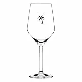 Sand & Soda 9500007 Modernes Weinglas mit trendigem Motiv Palme, Geschenkbox – Made in Germany