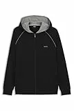 BOSS Herren Mix&Match Jacket H Hoodie aus Stretch-Baumwolle mit Reißverschluss und Kontrastpaspeln Schwarz001 M