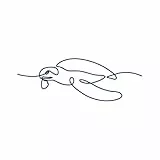 Tattwo.me - Temporäre Tattoos für Erwachsene und Kinder, 2 Wochen, wasserfest - Schildkröte im Line-Art-Stil - Pflanzliche Tinte - EU-Kosmetik-Zertifikat - (9X9 - M0231)