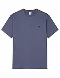 SPRINGFIELD Herren Basic Ss T-Shirt with Tree Embroidery Besticktes, Purpur, L