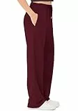 ROSS CAMP Jogginghose Damen - Baumwolle Sporthose Lang, Traininghose Laufhosen Bequeme Jogger, Sweatpants Weites Bein mit elastischem Bund Yogahose - Bordeaux L