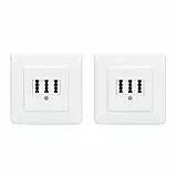 Rutenbeck 2 x Unterputz TAE-Anschlussdose/Telefondose NFN für 1x Telefon + 2X Nebenstellen (Fax, AB, Modem) 3x6 polig 6 Schraubkontakte reinweiß 10210204