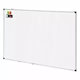 Amazon Basics Magnet-Whiteboard mit Aluminiumrahmen, Stifthalter, 6 Magneten, 1 Radiergummi und 2 Markern für Büro und Zuhause, zur Wandmontage, Trocken Abwischbar, 150cm x 100cm