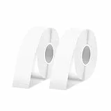 SUPVAN KATASYMBOL 2 Rollen Endlos-Etikettenband Value Pack (15 mm × 6 m/Rolle) für E10 / E11 / E16 Etikettendrucker, schwarz auf weiß