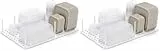 Umbra Peggy Schubladen Organizer Küche, Küchenschrank Ordnungssystem zur Aufbewahrung von Töpfen, Deckeln, Containern und Mehr, 2-er Set, Weiss, 45x30x10 (Packung mit 2)