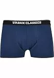 Urban Classics Organic Boxer Shorts 3-Pack – Herren Boxershorts aus Bio-Baumwolle mit Elastikbund und Branding, komfortable Passform, Darkblue+Navy+Black, XL