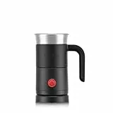 BODUM BARISTA Elektrischer Milchaufschäumer 300 ml – Edelstahl mit Antihaft Innenbeschichtung – Für Cappuccino, Latte, Flat White & Heiße Schokolade – Zwei Aufsätze zum Aufschäumen & Erhitzen